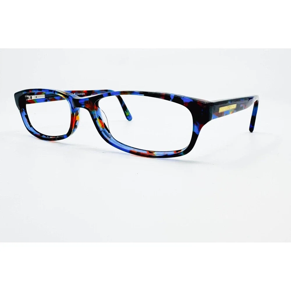 Hard Candy Eyeglass Frames Womens Blue Multi HC18 BLUTT Rectangular 51-15-135